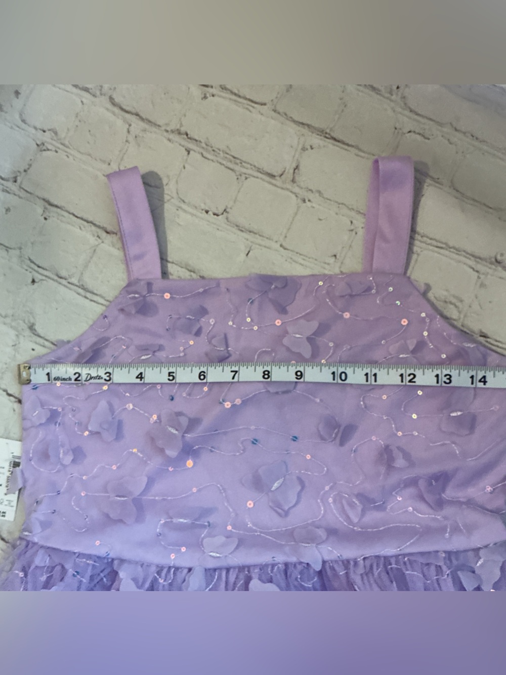 ✨ The Children's Place Girls 3D Butterfly Mesh Fit & Flare Dress Purple 16 NWT - Picture 7 of 13